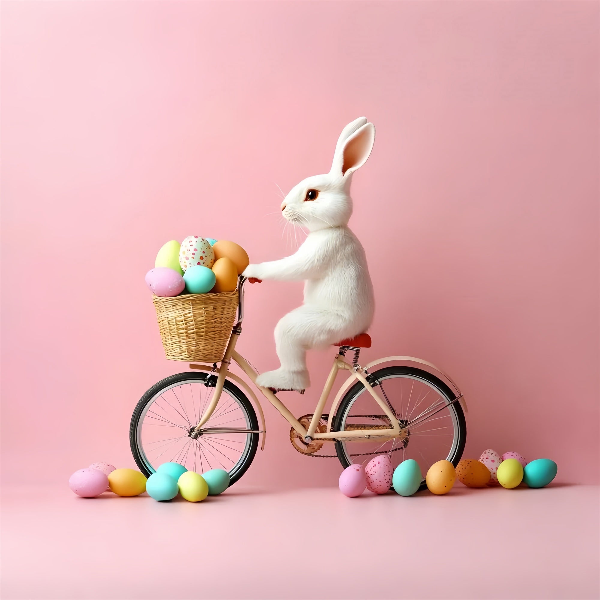 Toile de Fond Photo Pâques Vélo Lapin Adorable CSH2-87