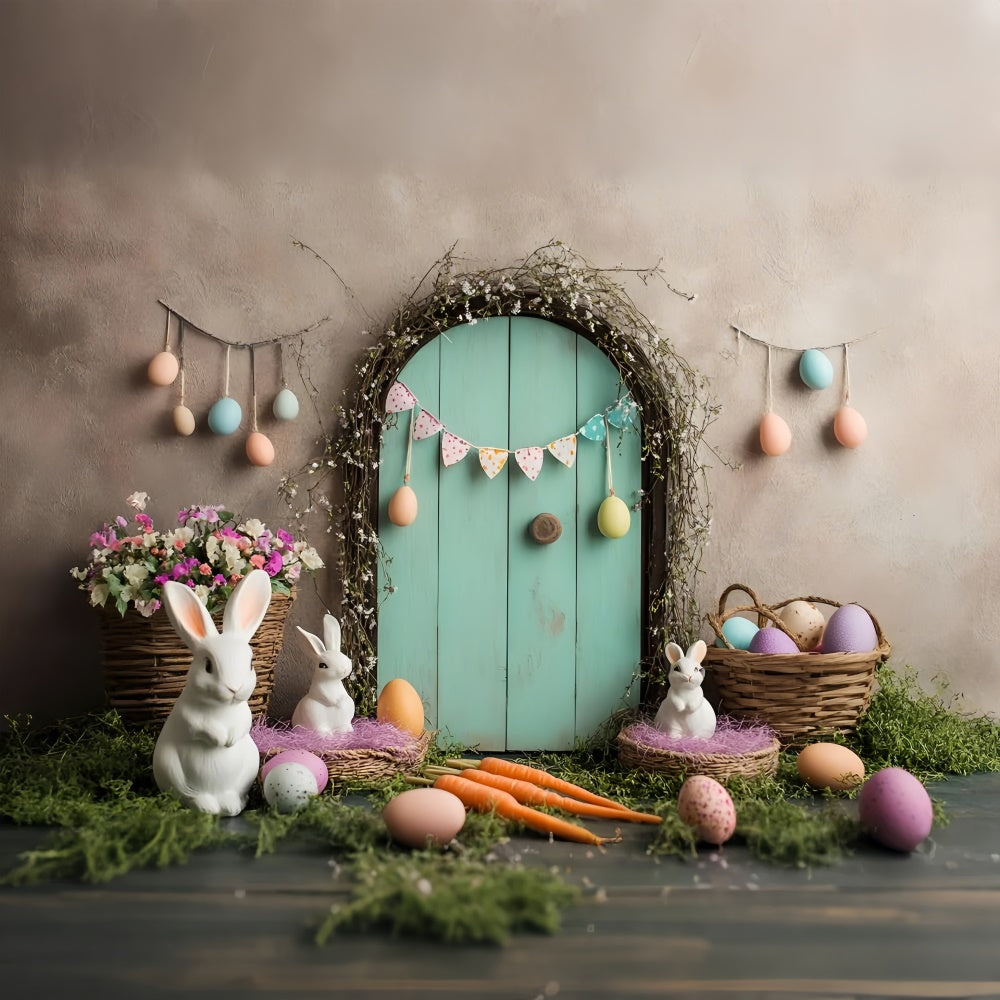 Toile de Fond Photo Pâques Jardin Lapin Pastel Doux CSH2-95