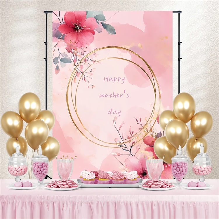 Toile de fond Fête des Mères Personnalisable Cadre Floral Délicat CSH3-107