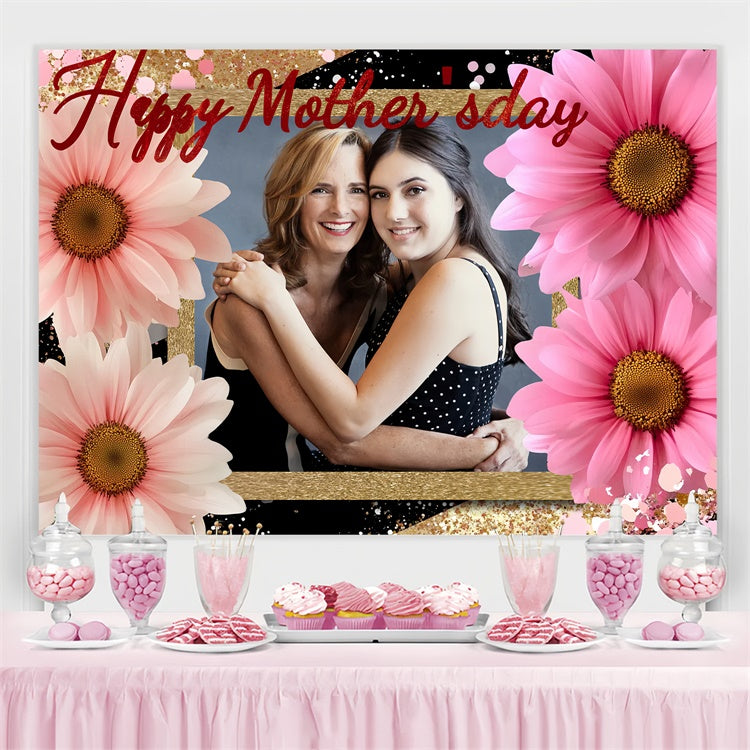 Toile de fond Fête des Mères Personnalisable Fleur Éclatante Rose CSH3-117