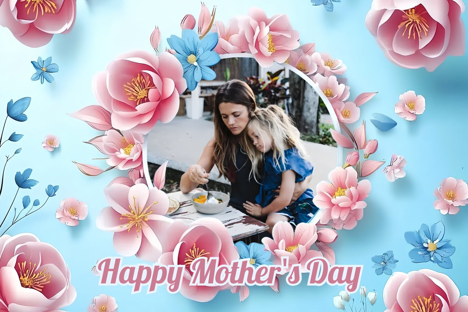 Toile de fond Fête des Mères Personnalisable Couronne Florale Romantique CSH3-122