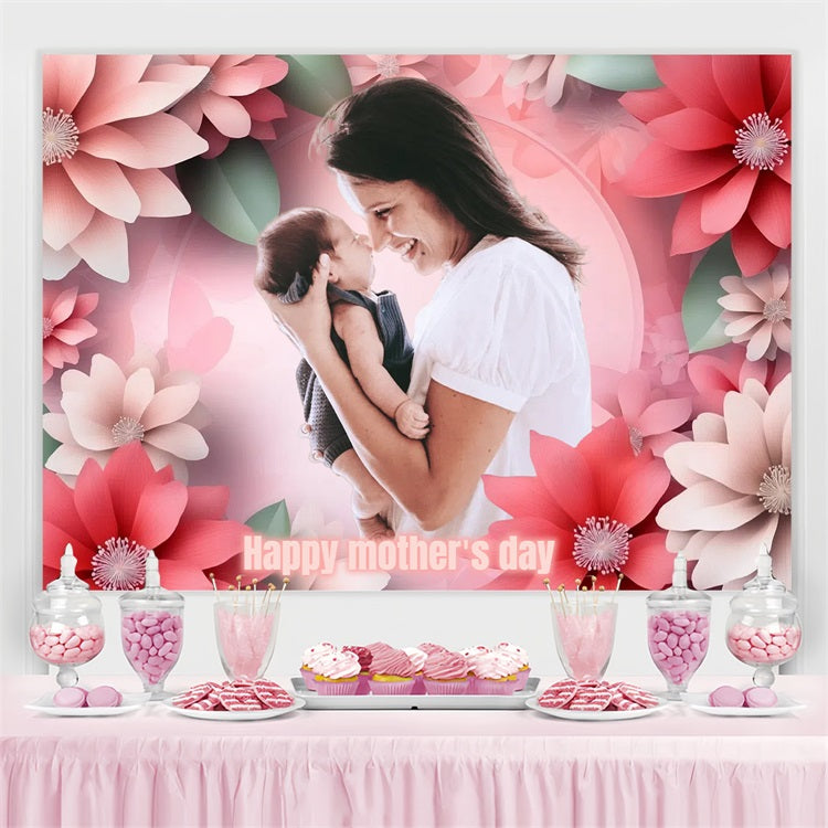 Toile de fond Fête des Mères Personnalisable Amour Floral Blush CSH3-146