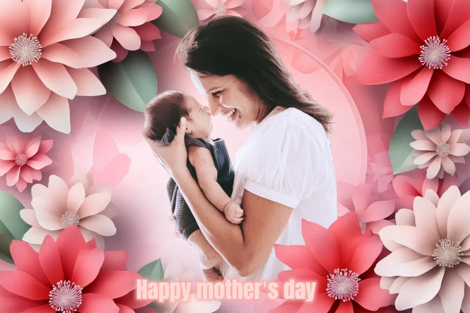 Toile de fond Fête des Mères Personnalisable Amour Floral Blush CSH3-146