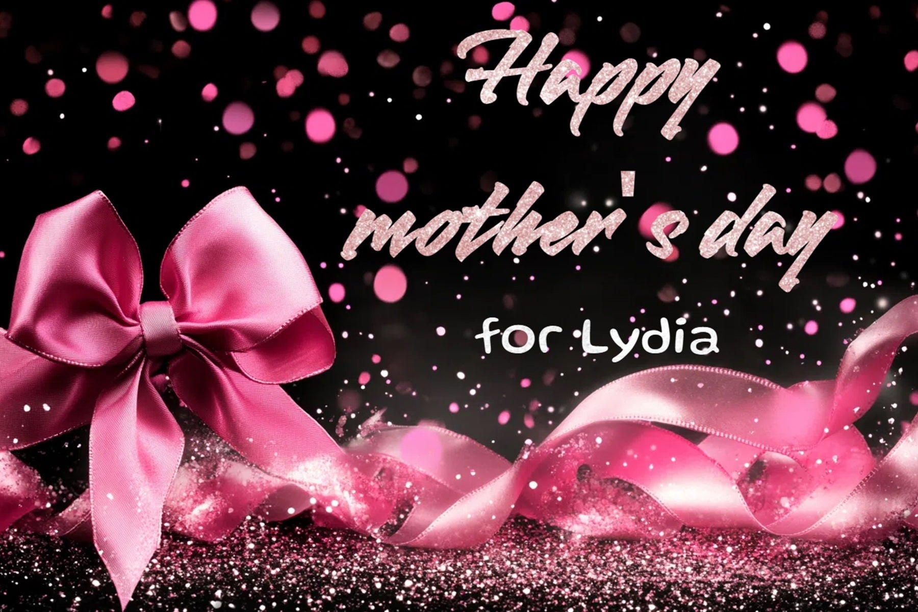 Toile de fond Fête des Mères Personnalisable Nœud Rose Scintillant CSH3-158