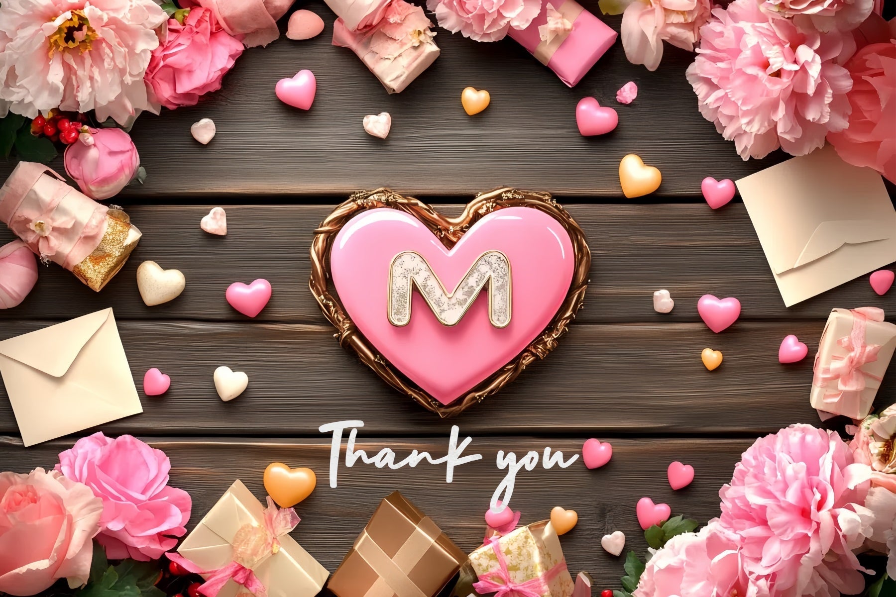 Toile de fond Fête des Mères Personnalisable Célébration Amour et Fleurs CSH3-164