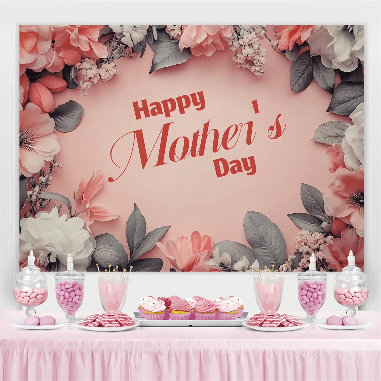 Toile de fond Fête des Mères Personnalisable Beauté Florale CSH3-166