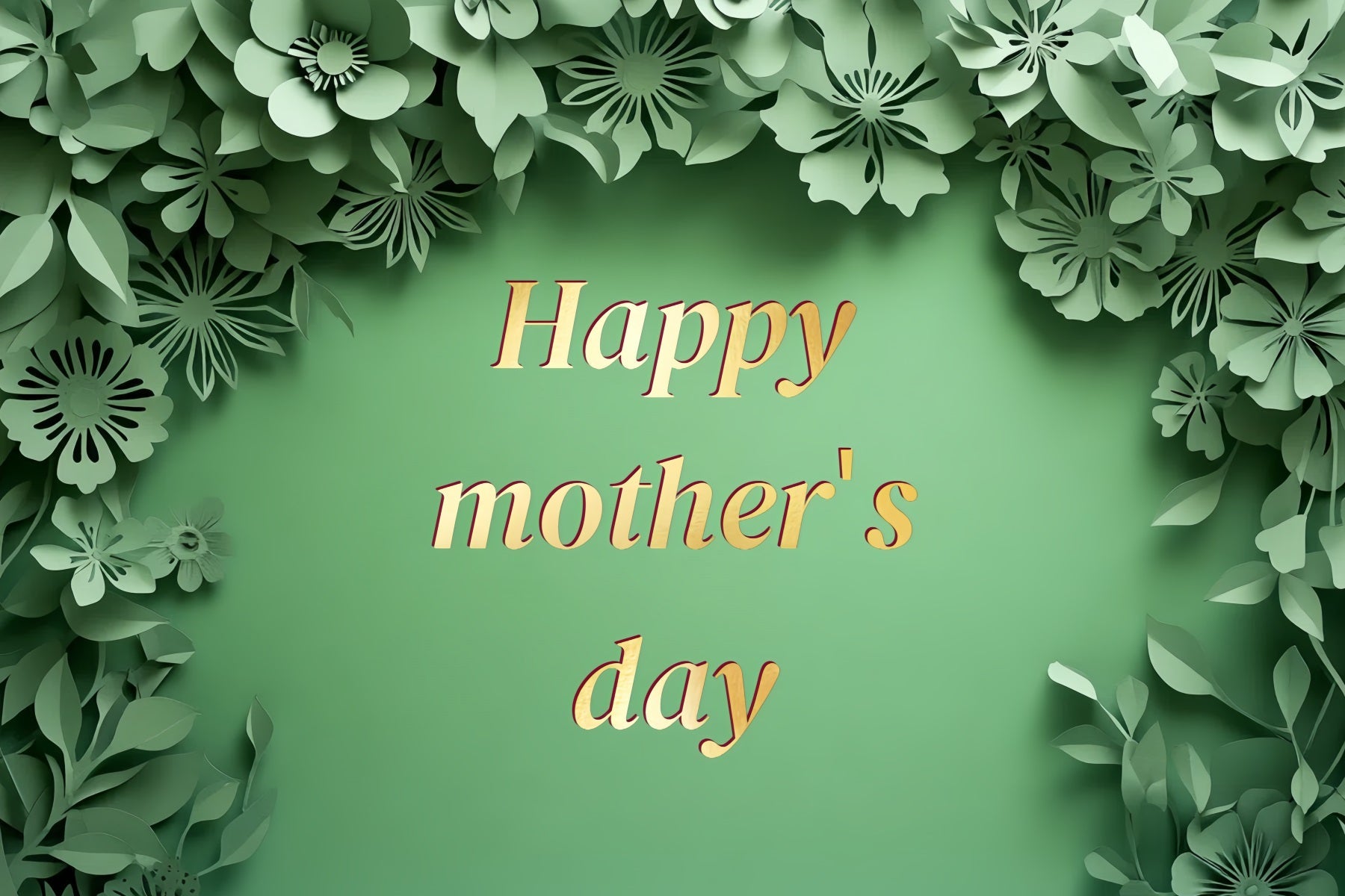 Toile de fond Fête des Mères Personnalisable Floral Vert CSH3-169