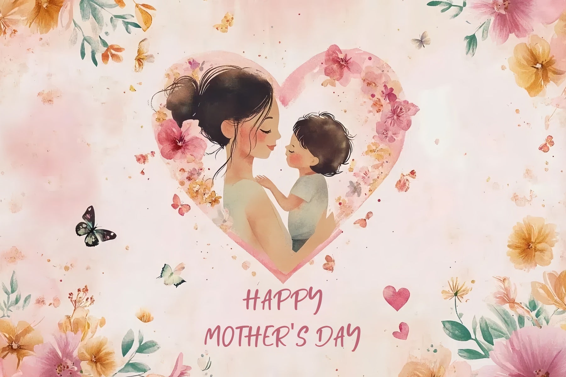 Toile de fond Fête des Mères Personnalisable Douce Étreinte d'Amour CSH3-192