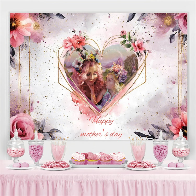 Toile de fond Fête des Mères Vintage Aquarelle Florale Personnalisée CSH3-198