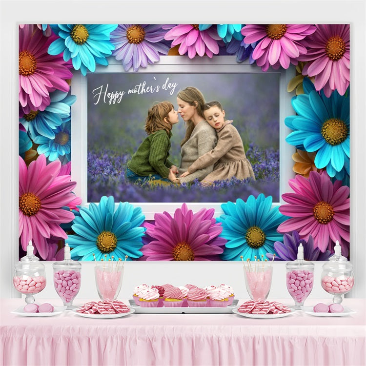 Toile de fond Fête des Mères Bordure Florale Personnalisée CSH3-201