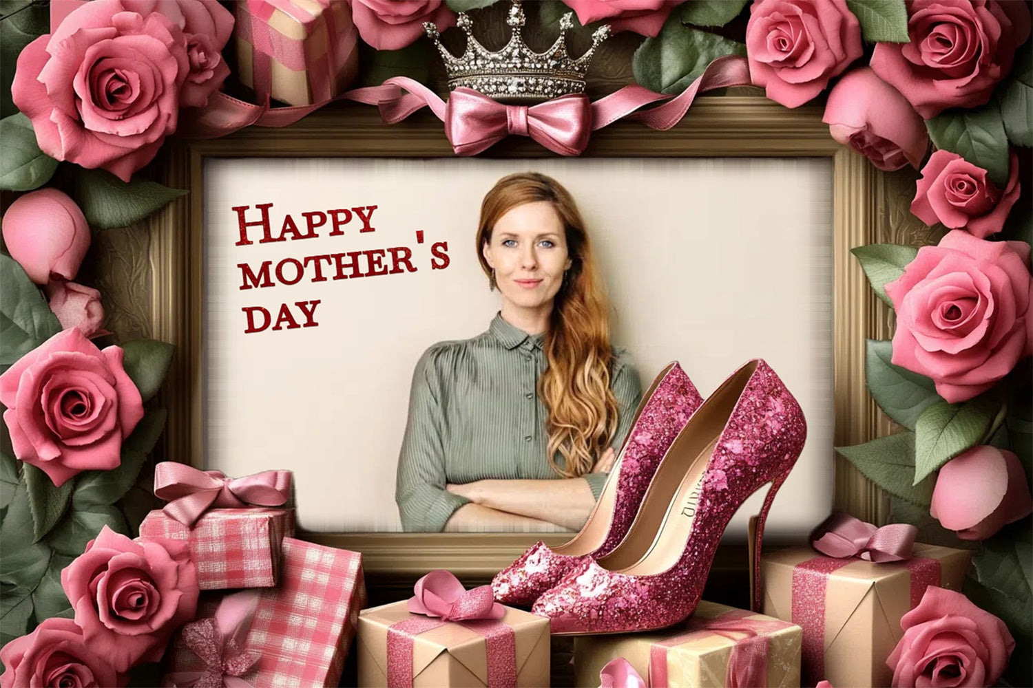 Toile de fond Fête des Mères Roses Talons Personnalisée CSH3-202