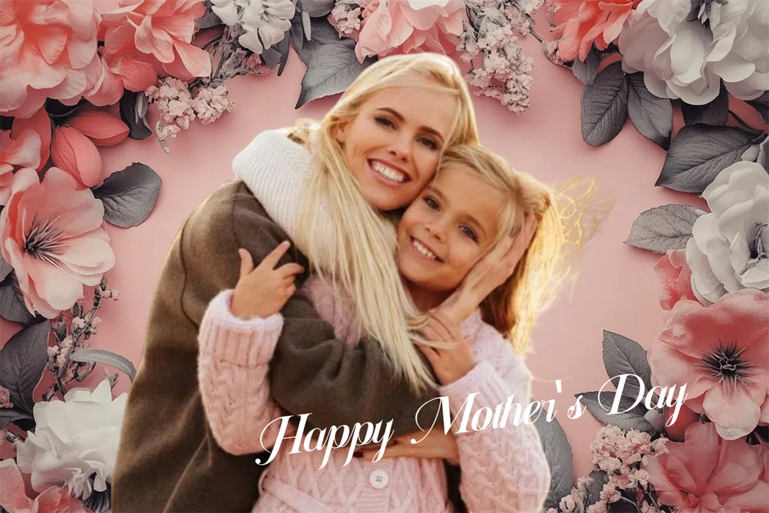 Toile de fond Fête des Mères Vintage Étreinte Florale Personnalisée CSH3-205