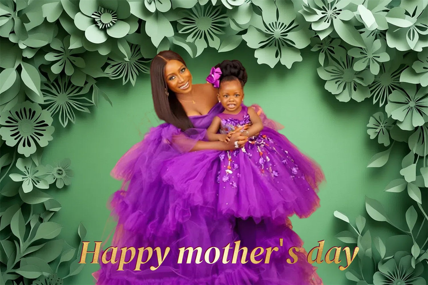 Toile de fond Fête des Mères Fleurs en Papier Personnalisée CSH3-208