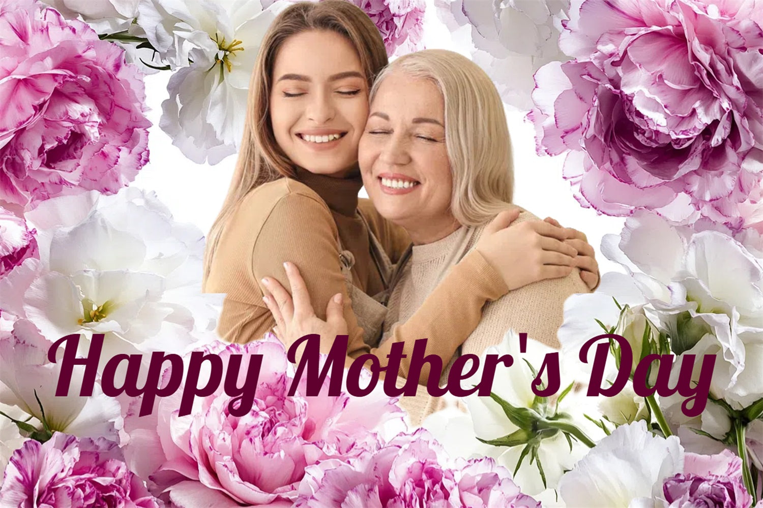 Toile de fond Fête des Mères Sérénité Florale Personnalisée CSH3-209