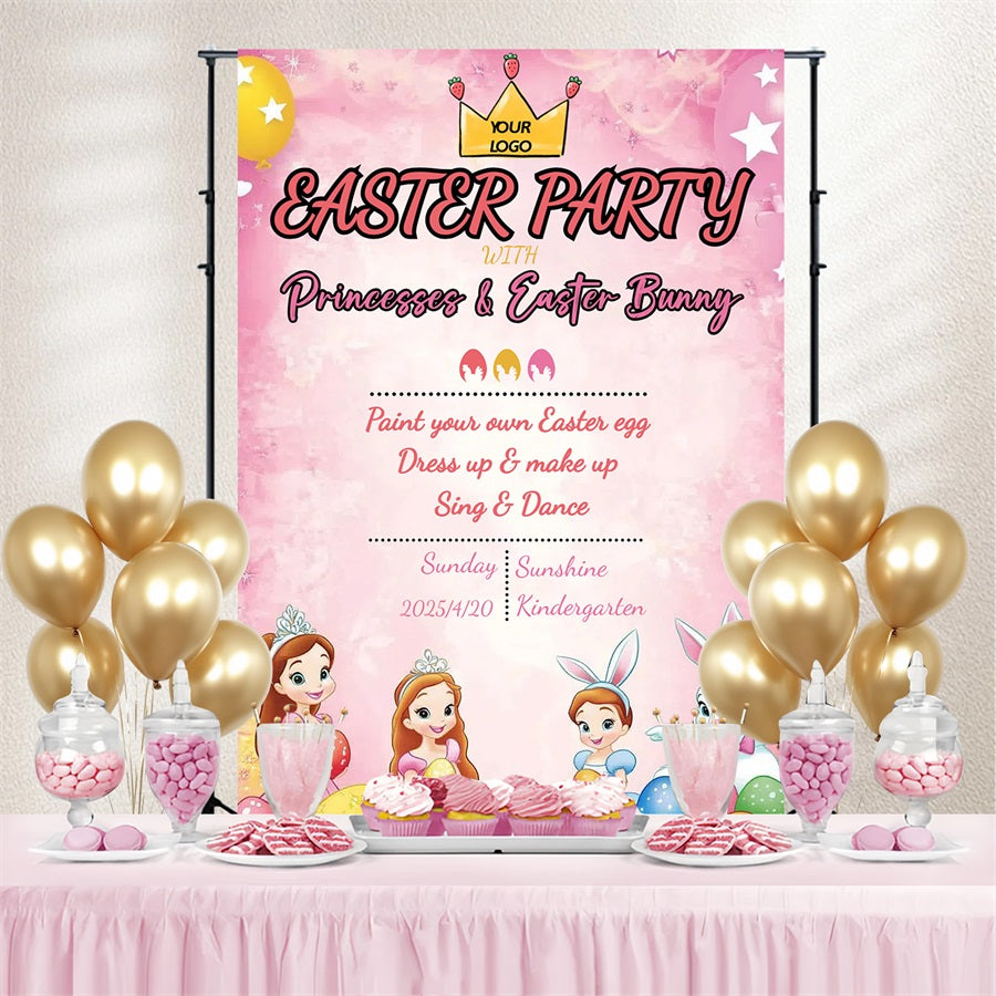 Toile de fond Pâques Princesse Lapin Célébration Personnalisée CSH3-216