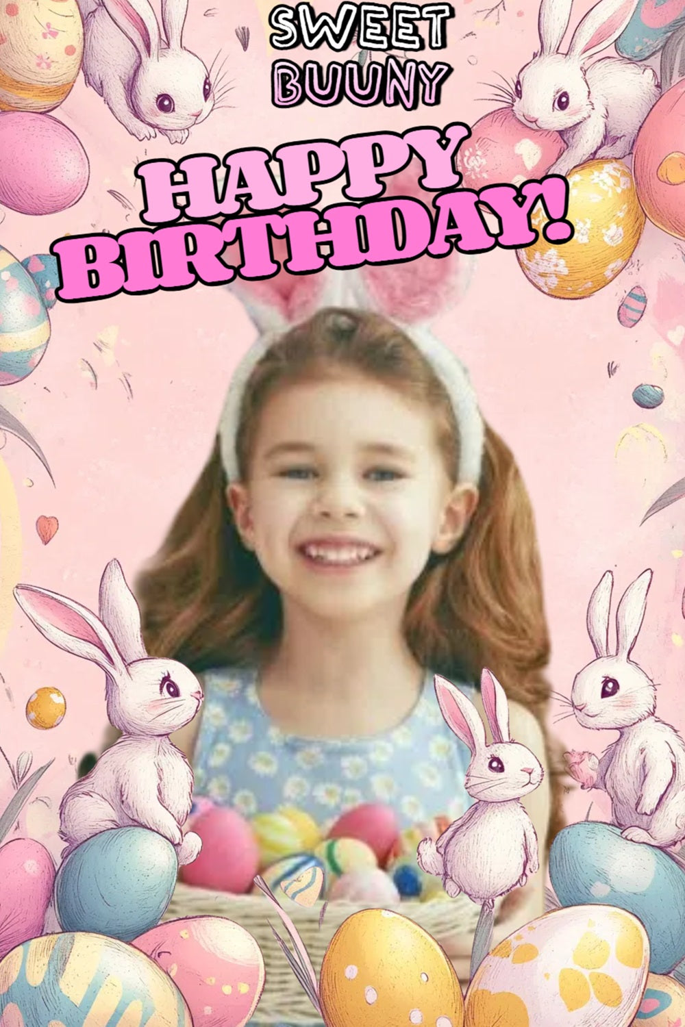 Toile de fond Photo Pâques Lapin Aquarelle Œuf Personnalisée CSH3-218