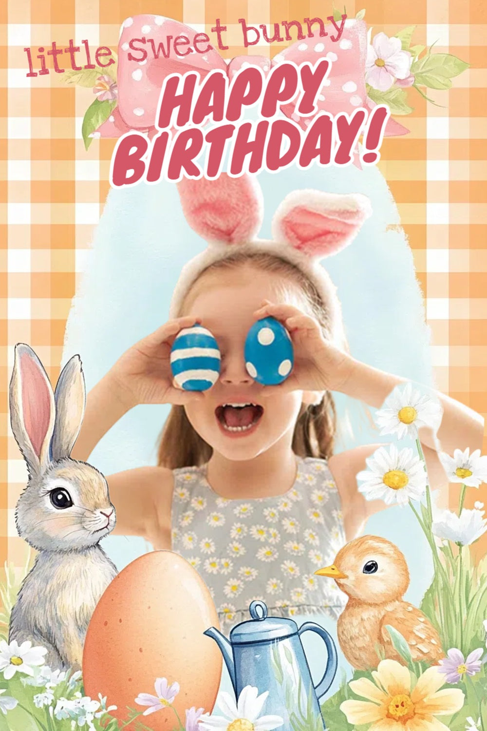 Toile de fond Pâques Idées Anniversaire Lapin Célébration Personnalisée CSH3-219