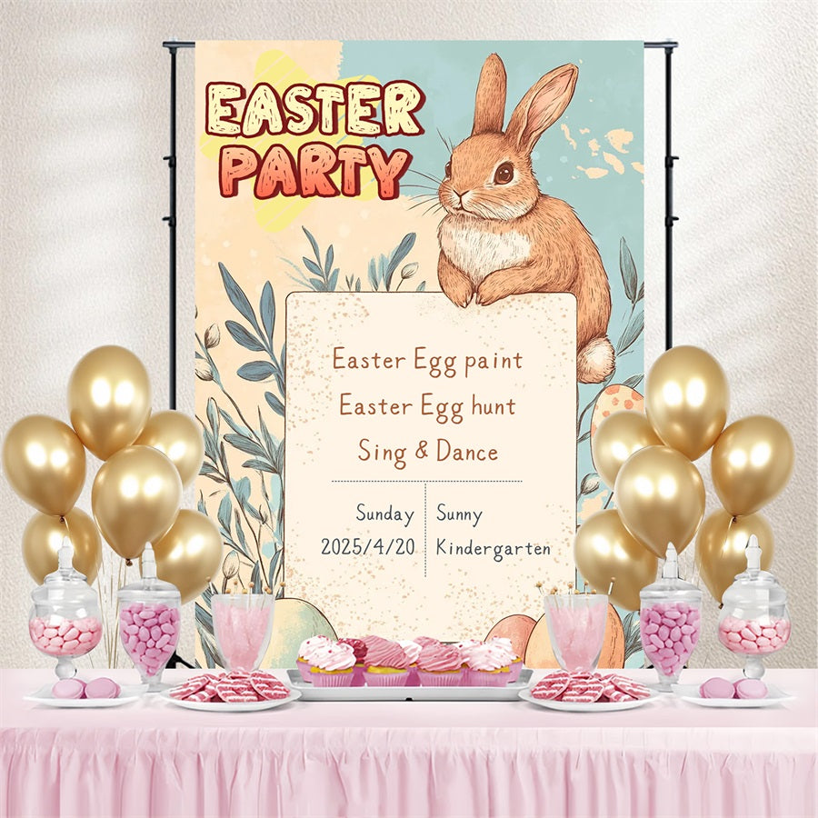 Toile de fond Pâques Lapin Œuf Fête Personnalisée CSH3-220