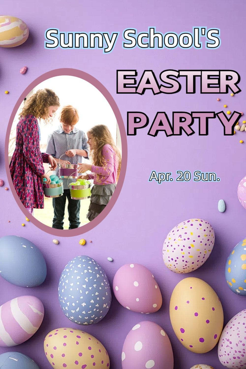 Toile de fond Pâques Œuf Violet Fête Personnalisée CSH3-223