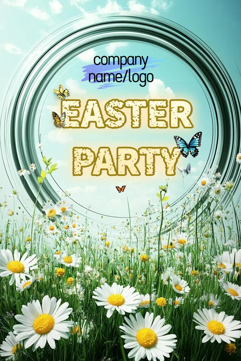 Toile de fond Pâques Ciel Bleu Marguerites Personnalisée CSH3-229