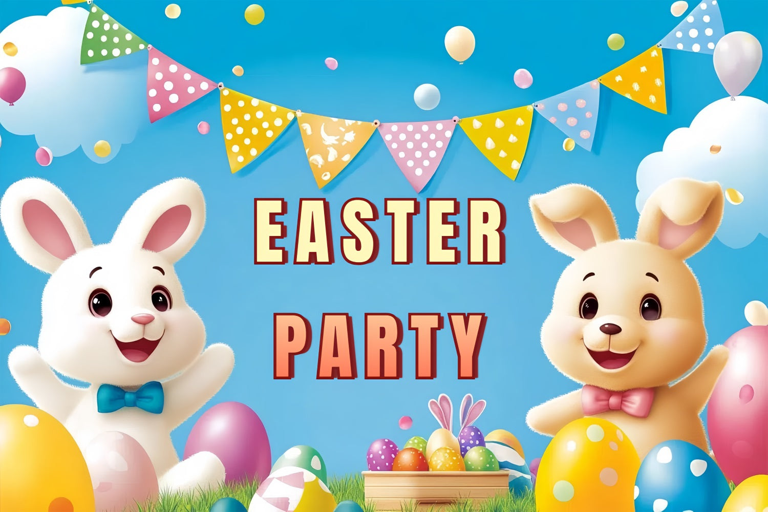 Toile de fond Pâques Lapin Adorable Célébration Personnalisée CSH3-233