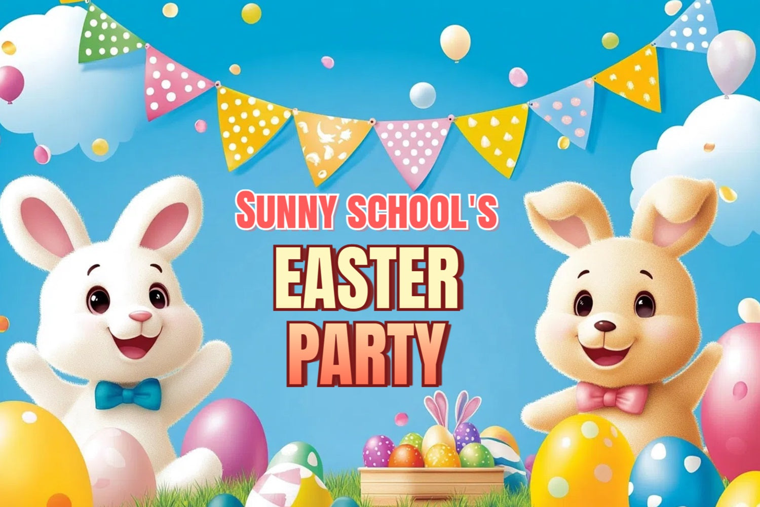 Toile de fond Pâques Lapin Adorable Célébration Personnalisée CSH3-233