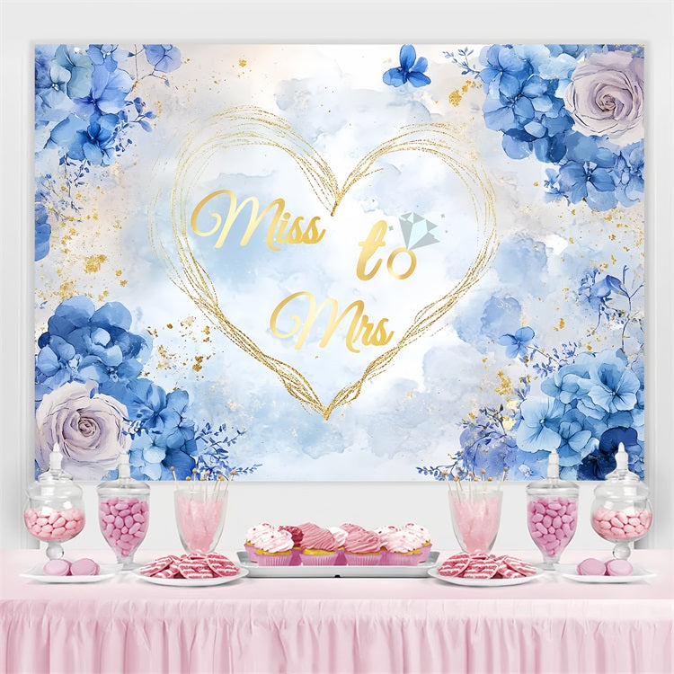 Toile de fond Mariage Personnalisable Cœur Doré Aquarelle CSH3-276