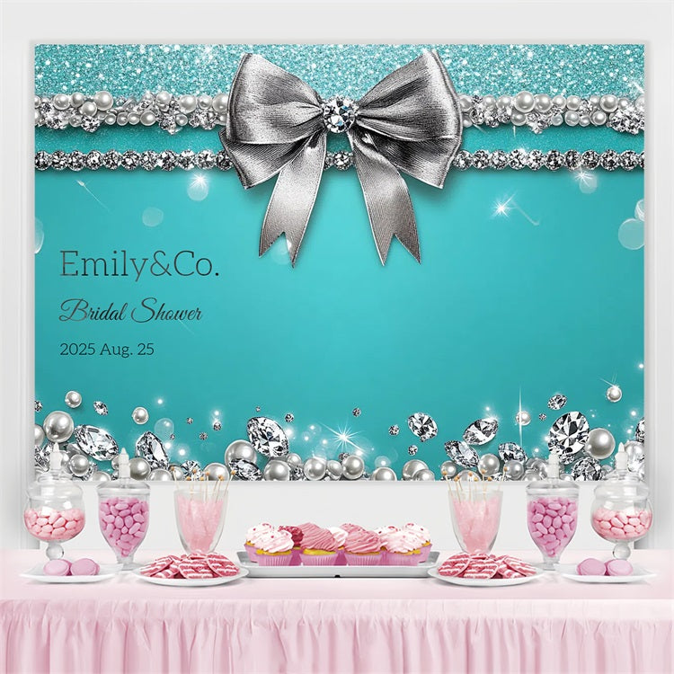 Toile de fond Bridal Shower Personnalisable Bijoux Glamour Luxe CSH3-281