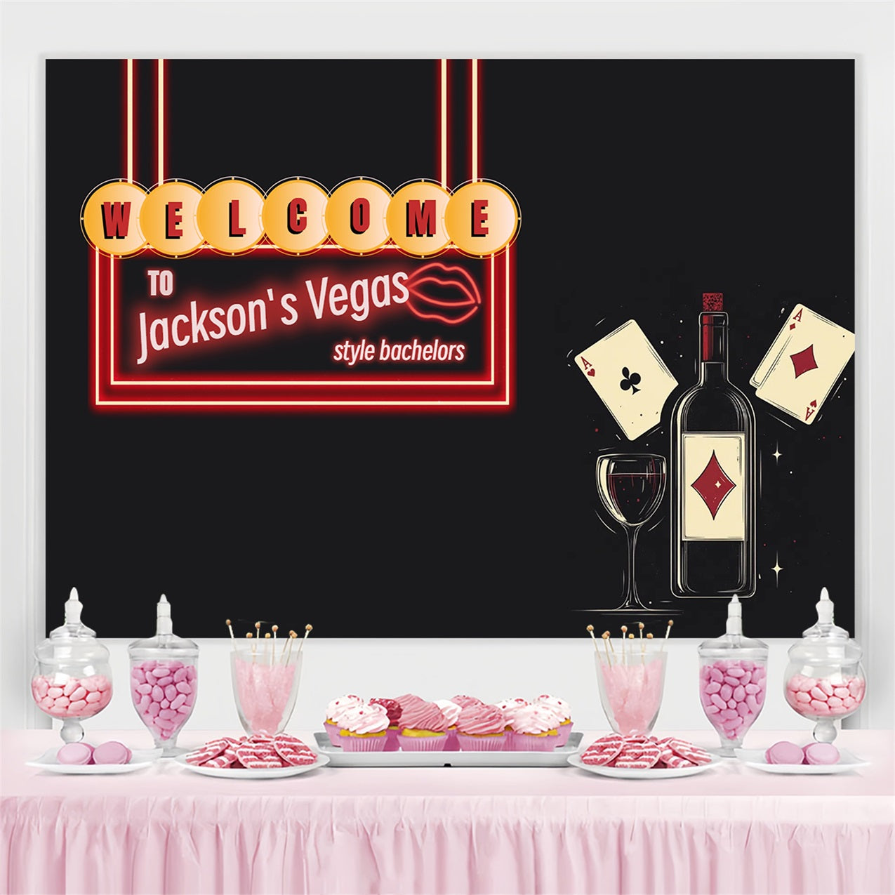 Toile de fond Mariage Personnalisable Vegas Enterrement Vie de Garçon CSH3-307