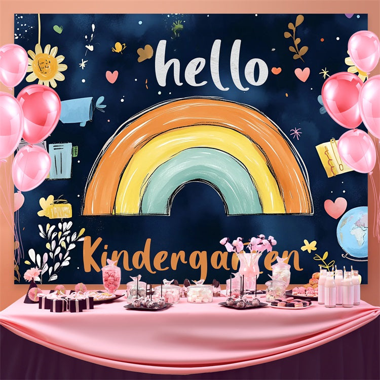 Toile de fond Photo Rentrée des Classes Arc-en-Ciel Rêveur Maternelle CSH3-53