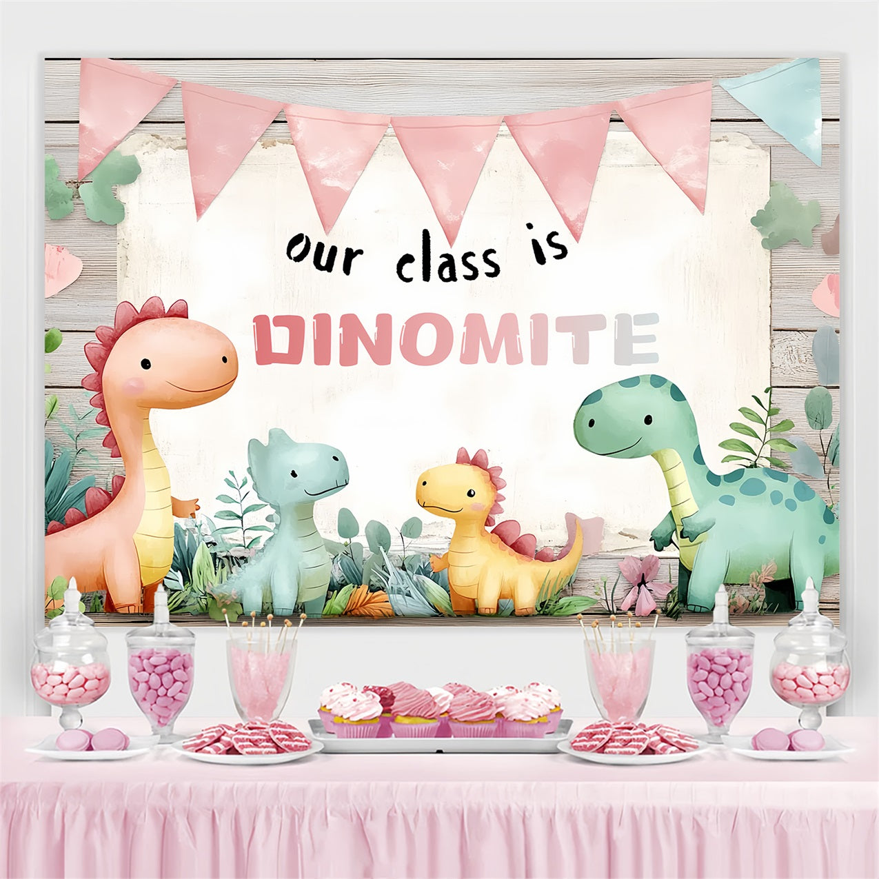 Toile de fond Rentrée des Classes Salle de Classe Dinosaure Mignon CSH3-77