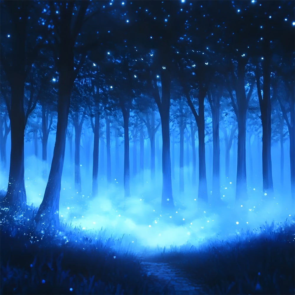 Toile de fond Photographie Forêt Brume Bleue CSH4-101