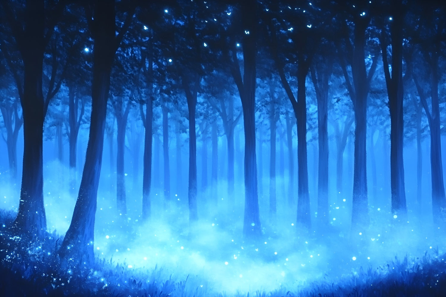 Toile de fond Photographie Forêt Brume Bleue CSH4-101