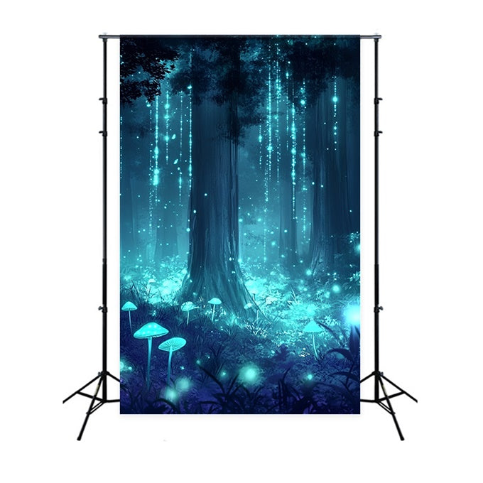 Toile de fond Photographie Forêt Champignons Lumineux Étincelants CSH4-103