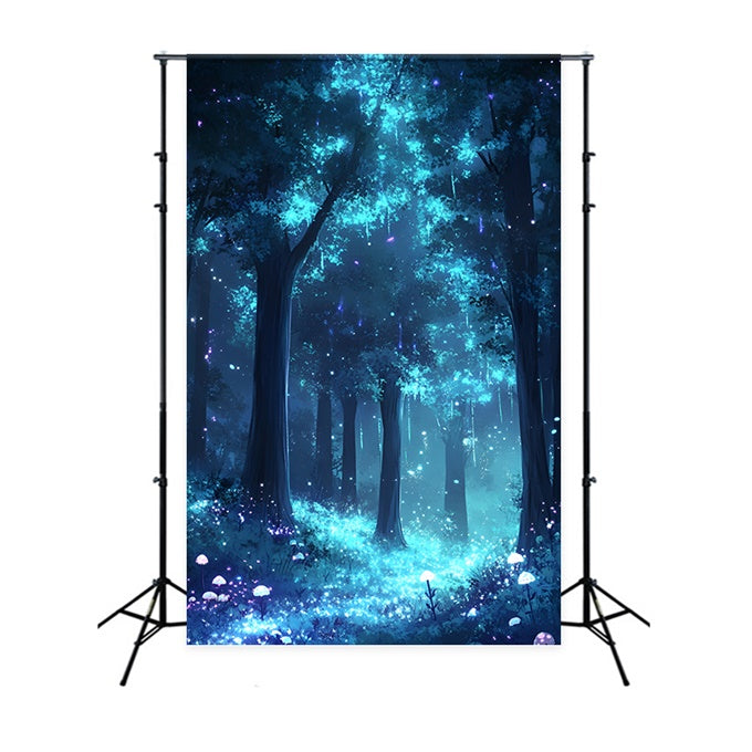 Toile de fond Forêt Photo Forêt Féerique Bleue Floraison CSH4-104