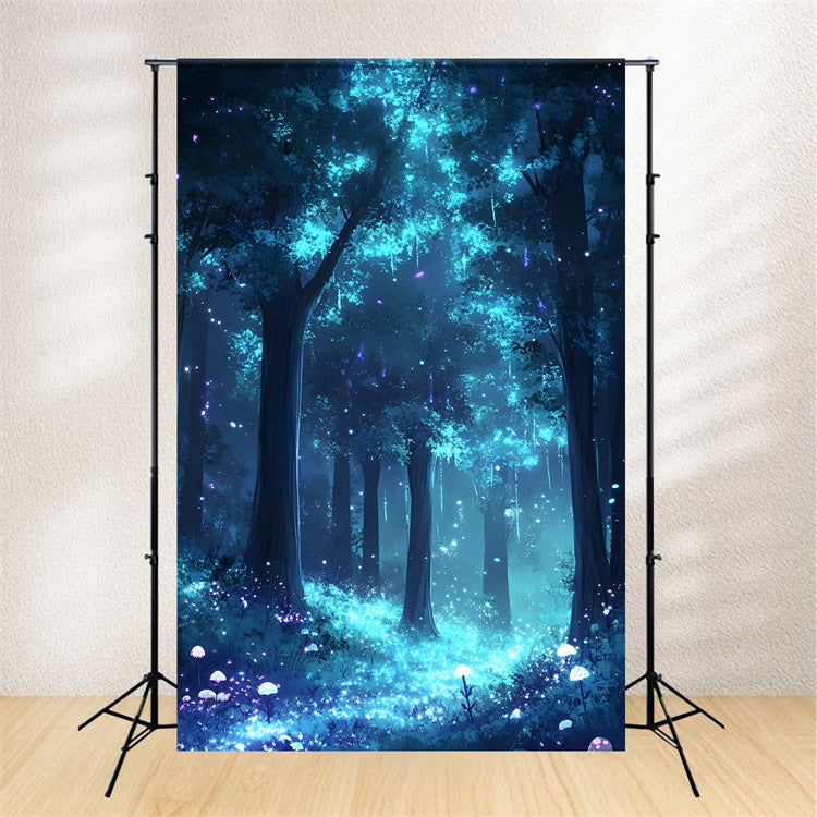 Toile de fond Forêt Photo Forêt Féerique Bleue Floraison CSH4-104