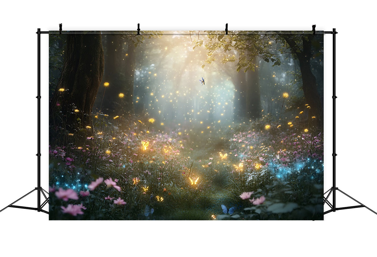 Toile de fond Forêt Fantaisie Bois Féerique Étincelant CSH4-111