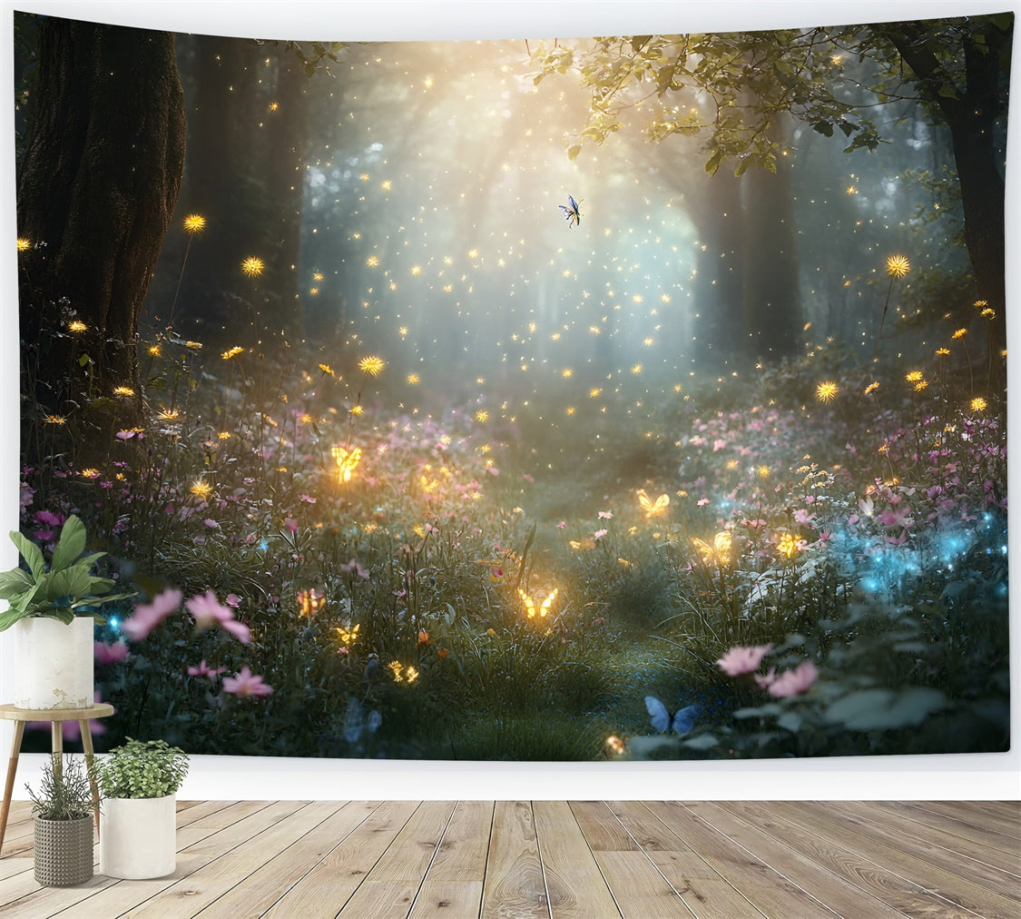 Toile de fond Forêt Fantaisie Bois Féerique Étincelant CSH4-111