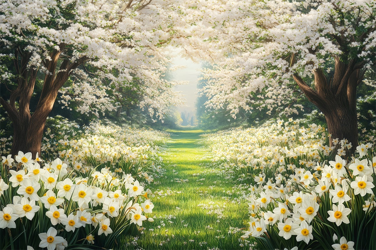 Toile de fond Forêt Photo Chemin Floral de Rêve CSH4-113