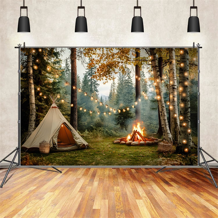 Toile de fond Forêt d’Automne Camping Douillet en Forêt CSH4-116