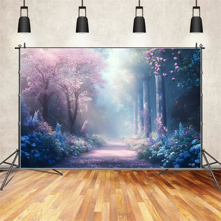Toile de fond Forêt Sentier Romantique Floral Élégant CSH4-119