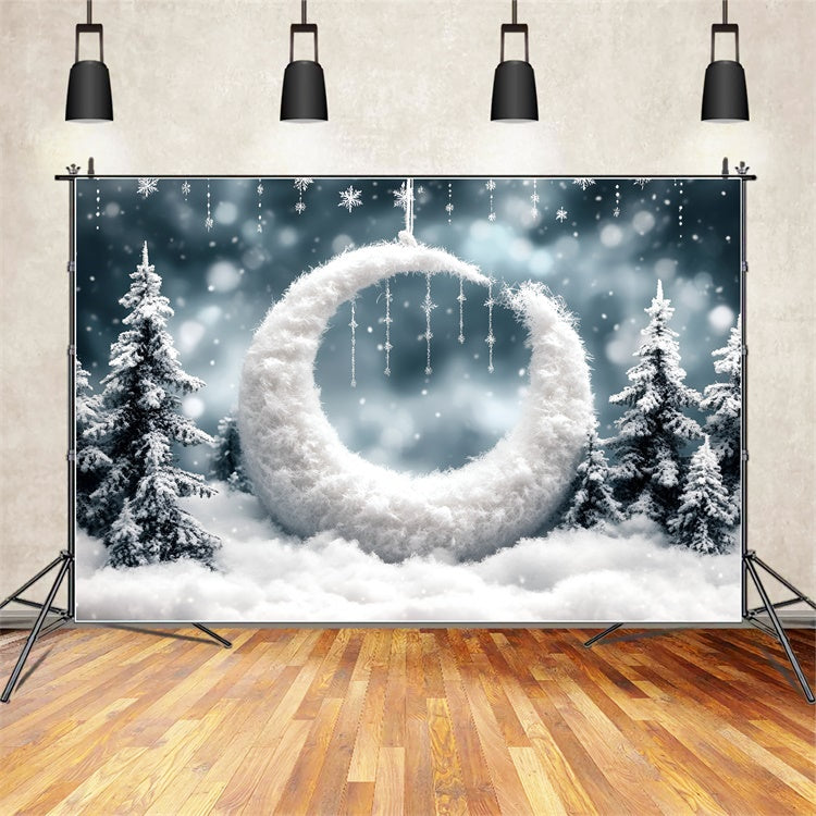 Toile de fond Forêt Photo Chute de Neige Étincelante Fantaisie CSH4-123