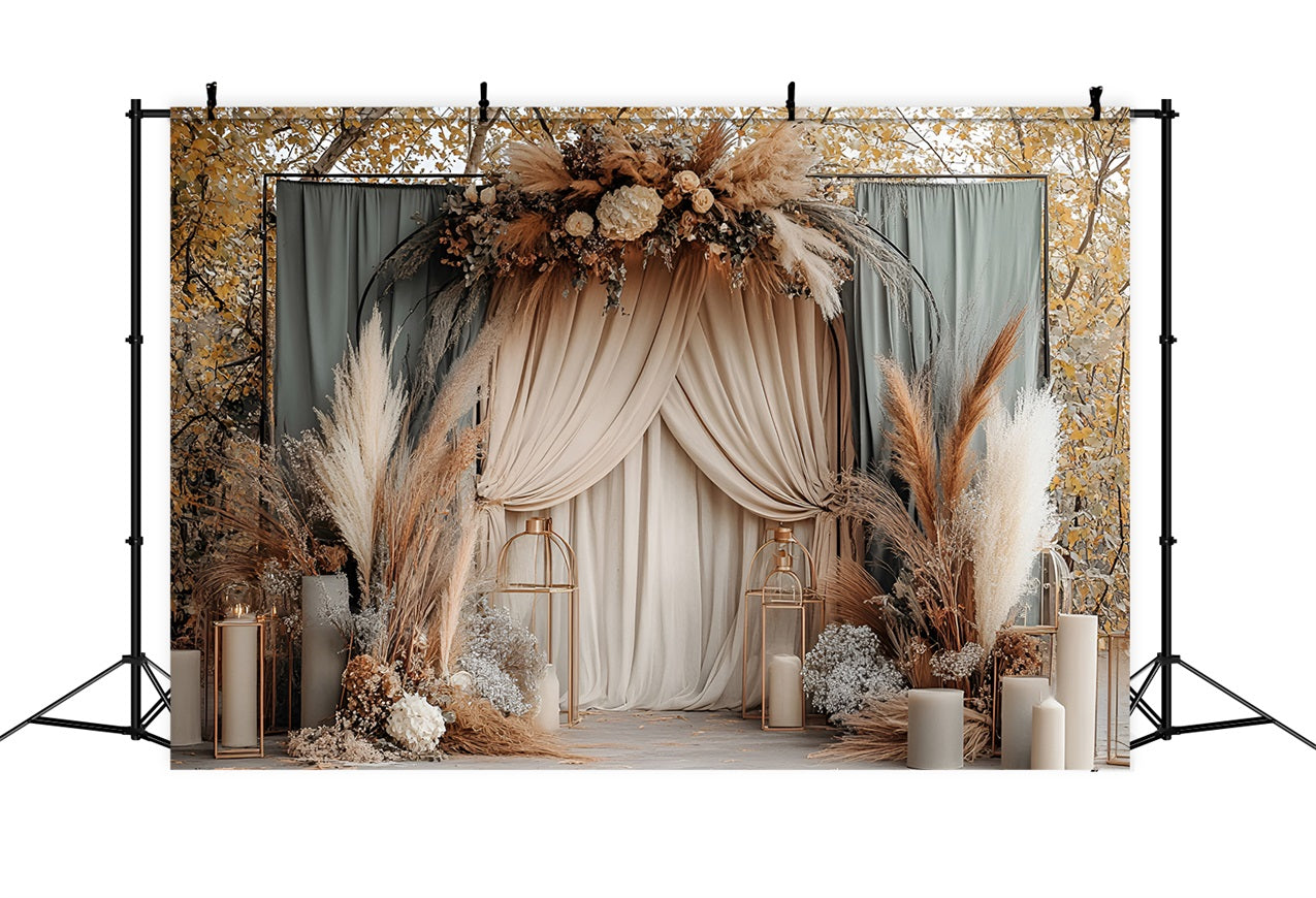 Toile de fond Bohème Mariage Romance Automnale Florale CSH4-125