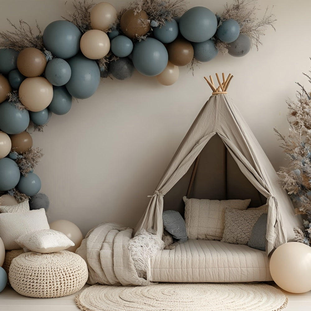 Toile de fond Photo Bohème Tente Douillette Hiver Ballons CSH4-137