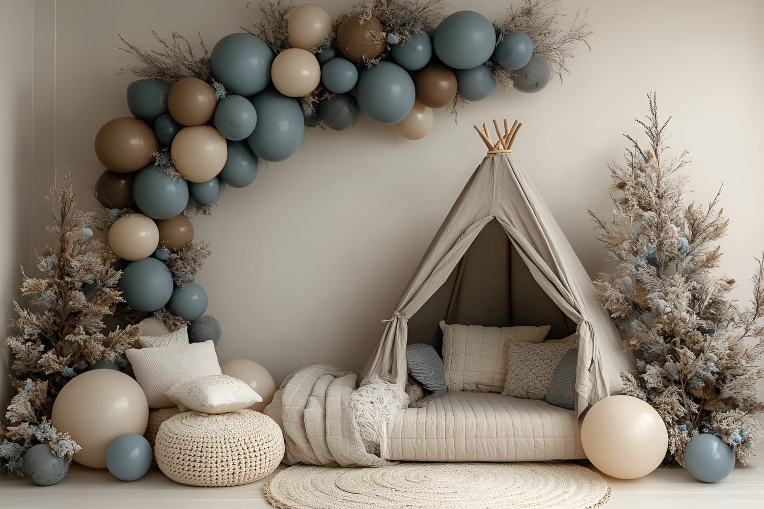 Toile de fond Photo Bohème Tente Douillette Hiver Ballons CSH4-137