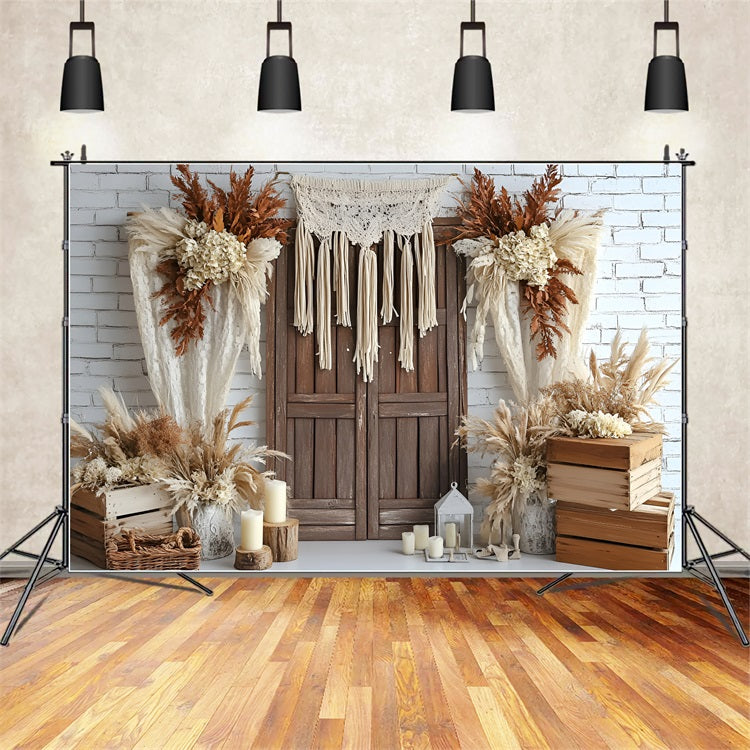 Toile de fond Bohème Idées Fleurs Séchées Porte Bois CSH4-142