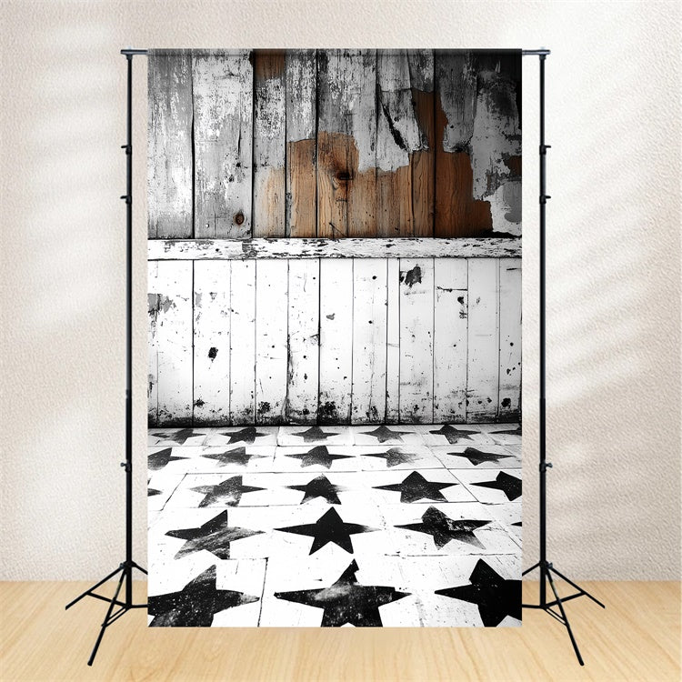 Toile de fond Portrait Sol Étoilé Bois Vieilli CSH4-174