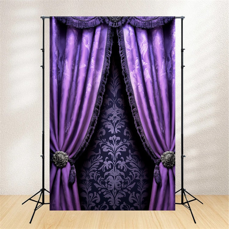 Toile de fond Portrait Rideau Velours Violet Royal CSH4-176