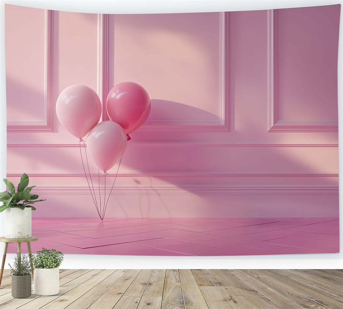 Toile de fond Portrait Mur Rose Élégant Ballons CSH4-178