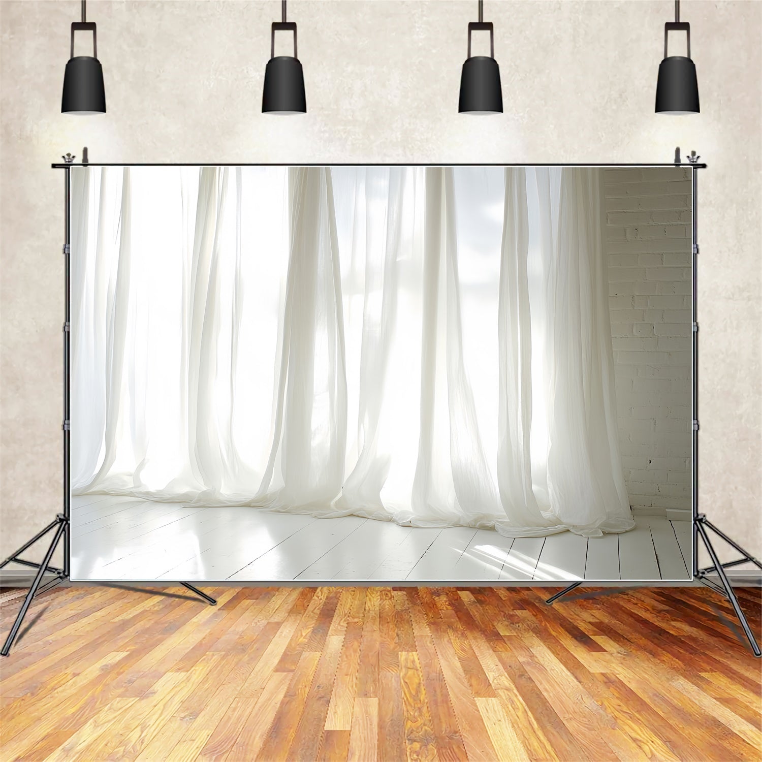 Toile de fond Portrait Rideau Voile Blanc Doux CSH4-179
